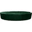 Maklaine 12-Piece Contemporary Velvet Modular Sectional in Green