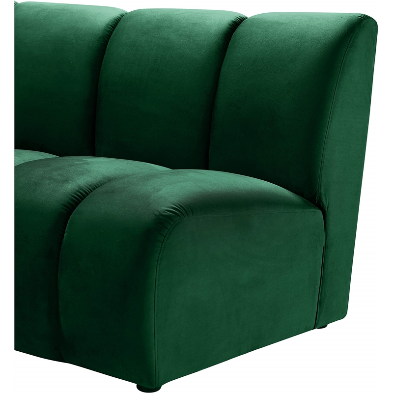 Maklaine 12-Piece Contemporary Velvet Modular Sectional in Green