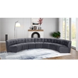 Maklaine 7-Piece Modular Contemporary Velvet Sectional Sofa in Gray