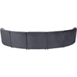 Maklaine 7-Piece Modular Contemporary Velvet Sectional Sofa in Gray