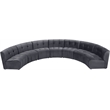 Maklaine 7-Piece Modular Contemporary Velvet Sectional Sofa in Gray