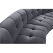 Maklaine 7-Piece Modular Contemporary Velvet Sectional Sofa in Gray