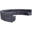 Maklaine 9-Piece Modular Contemporary Velvet Sectional Sofa in Gray