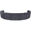 Maklaine 9-Piece Modular Contemporary Velvet Sectional Sofa in Gray