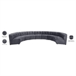 Maklaine 9-Piece Modular Contemporary Velvet Sectional Sofa in Gray