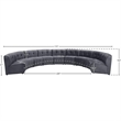 Maklaine 9-Piece Modular Contemporary Velvet Sectional Sofa in Gray