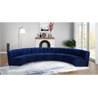 Maklaine 7-Piece Modular Contemporary Velvet Sectional Sofa in Navy