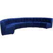 Maklaine 7-Piece Modular Contemporary Velvet Sectional Sofa in Navy