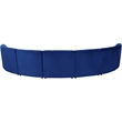 Maklaine 7-Piece Modular Contemporary Velvet Sectional Sofa in Navy