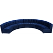 Maklaine 7-Piece Modular Contemporary Velvet Sectional Sofa in Navy