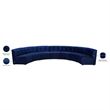 Maklaine 7-Piece Modular Contemporary Velvet Sectional Sofa in Navy