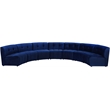 Maklaine 7-Piece Modular Contemporary Velvet Sectional Sofa in Navy