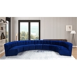 Maklaine 9-Piece Modular Contemporary Velvet Sectional Sofa - Navy