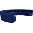 Maklaine 9-Piece Modular Contemporary Velvet Sectional Sofa - Navy