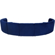Maklaine 9-Piece Modular Contemporary Velvet Sectional Sofa - Navy