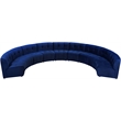 Maklaine 9-Piece Modular Contemporary Velvet Sectional Sofa - Navy