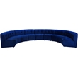 Maklaine 9-Piece Modular Contemporary Velvet Sectional Sofa - Navy