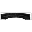 Maklaine 7-Piece Modular Contemporary Velvet Sectional Sofa in Black