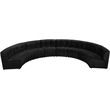 Maklaine 8-Piece Modular Contemporary Velvet Sectional Sofa - Black