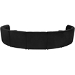 Maklaine 9-Piece Modular Contemporary Velvet Sectional Sofa in Black