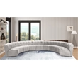 Maklaine 9-Piece Modular Contemporary Velvet Sectional Sofa in Cream