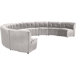 Maklaine 9-Piece Modular Contemporary Velvet Sectional Sofa in Cream