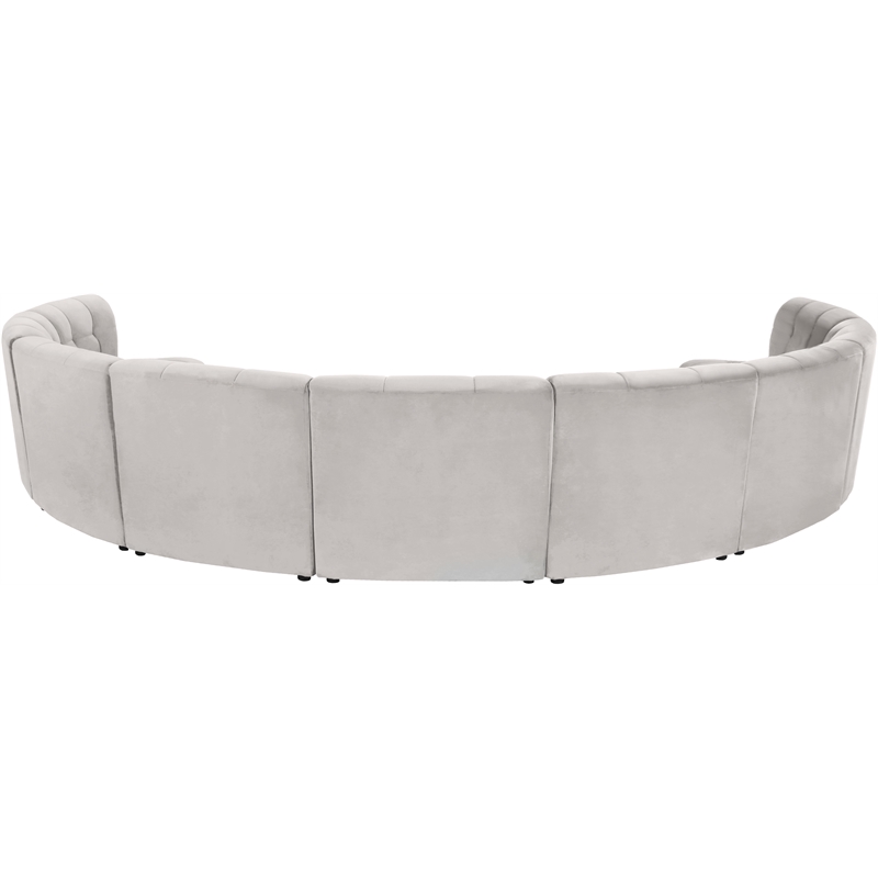Maklaine 9-Piece Modular Contemporary Velvet Sectional Sofa in Cream