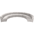 Maklaine 9-Piece Modular Contemporary Velvet Sectional Sofa in Cream