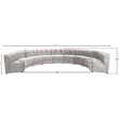 Maklaine 9-Piece Modular Contemporary Velvet Sectional Sofa in Cream