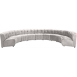 Maklaine 9-Piece Modular Contemporary Velvet Sectional Sofa in Cream
