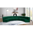 Maklaine 7-Piece Modular Contemporary Velvet Sectional Sofa in Green