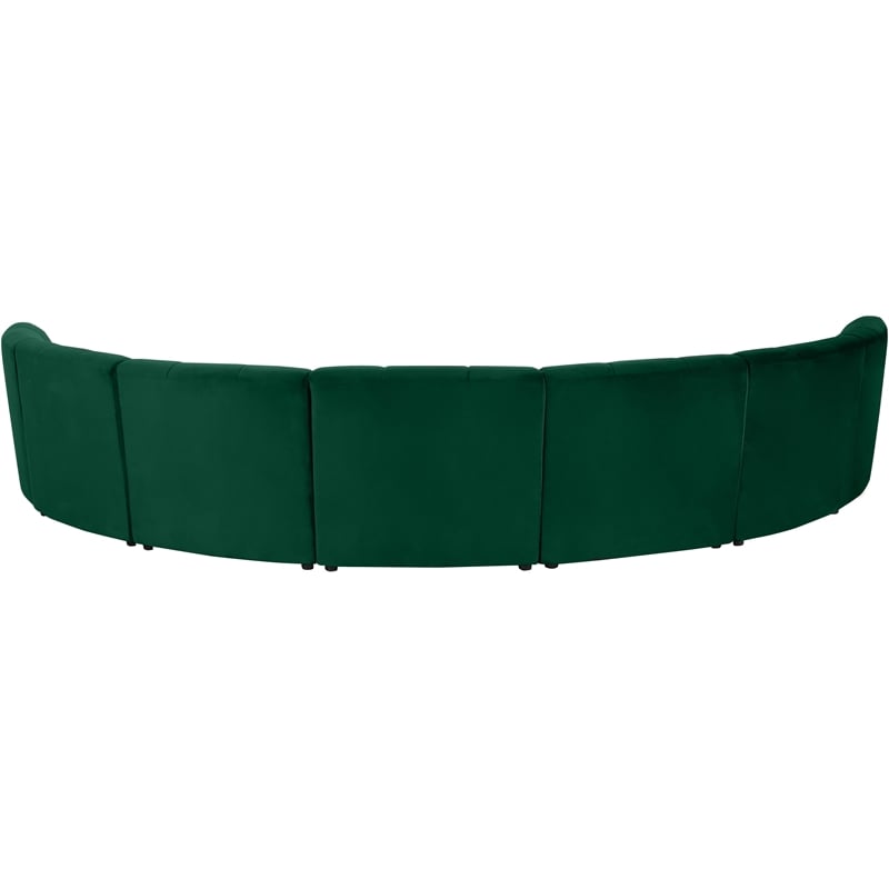 Maklaine 7-Piece Modular Contemporary Velvet Sectional Sofa in Green