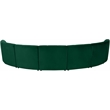 Maklaine 7-Piece Modular Contemporary Velvet Sectional Sofa in Green