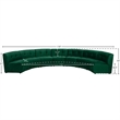 Maklaine 7-Piece Modular Contemporary Velvet Sectional Sofa in Green