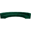 Maklaine 7-Piece Modular Contemporary Velvet Sectional Sofa in Green