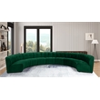 Maklaine 9-Piece Modular Contemporary Velvet Sectional Sofa in Green