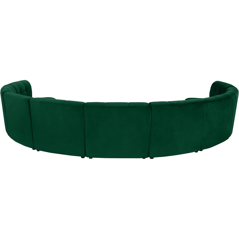 Maklaine 9-Piece Modular Contemporary Velvet Sectional Sofa in Green