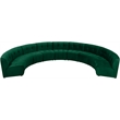 Maklaine 9-Piece Modular Contemporary Velvet Sectional Sofa in Green