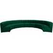 Maklaine 9-Piece Modular Contemporary Velvet Sectional Sofa in Green