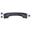 Maklaine 10-Piece Modular Contemporary Velvet Sectional Sofa in Gray