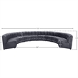 Maklaine 10-Piece Modular Contemporary Velvet Sectional Sofa in Gray