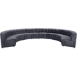 Maklaine 10-Piece Modular Contemporary Velvet Sectional Sofa in Gray