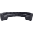 Maklaine 11-Piece Modular Contemporary Velvet Sectional Sofa in Gray