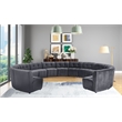 Maklaine 13-Piece Modular Contemporary Velvet Sectional Sofa in Gray