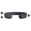 Maklaine 14-Piece Modular Contemporary Velvet Sectional Sofa in Gray