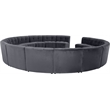Maklaine 15-Piece Modular Contemporary Velvet Sectional Sofa in Gray