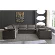 Maklaine Contemporary Standard Gray Velvet Modular Sectional Sofa