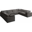 Maklaine Contemporary Standard Gray Velvet Modular Sectional Sofa