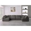 Maklaine Contemporary Grey Velvet Standard Modular Sectional Sofa
