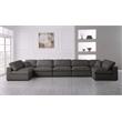 Maklaine Contemporary Grey Velvet Standard Modular Sectional Sofa